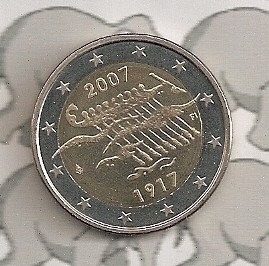 Finland 2 eurocoin CC 2007 "90 jaar onafhankelijkheid"