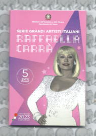 Italië 5 euromunt 2023 "Raffaella Carra". Coincard in blister