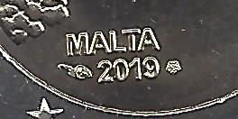 Malta 2 euromunt CC 2019 "Ta' Hagrat tempels", met muntteken Monnaie de Paris