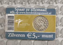 Nederland 5 euromunt 2005 (7e) "60 jaar vrede" (in coincard, zilver)