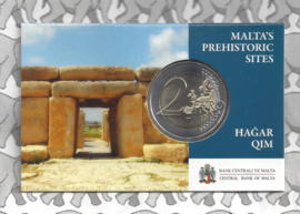 Malta 2 euromunt CC 2017 "Tempels van Hagar Qim", met muntteken Monnaie de Paris in coincard