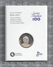 Finland 5 euromunt 2016 "Presidenten, Risto Ryti" (55e), proof in doosje.