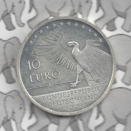 Duitsland 10 euromunt 2008 (34e) "200e Verjaardag Carl Spitzweg" (zilver).