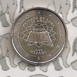 Spain 2 eurocoin CC 2007 "Verdrag van Rome"