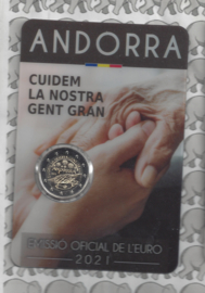 Andorra 2 euromunt CC 2021 (15e) "Zorg voor onze Ouderen", in coincard