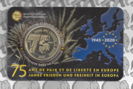 België 2,5 euromunt 2020 "75 jaar vrede en vrijheid in Europa" in coincard Franse versie