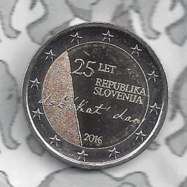 Slovenia 2 eurocoin CC 2016 "25 jaar onafhankelijkheid"