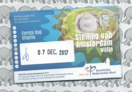 Nederland 5 euromunt 2017 (36e) "Stelling van Amsterdam vijfje" (1e dag van uitgifte coincard in envelopje)