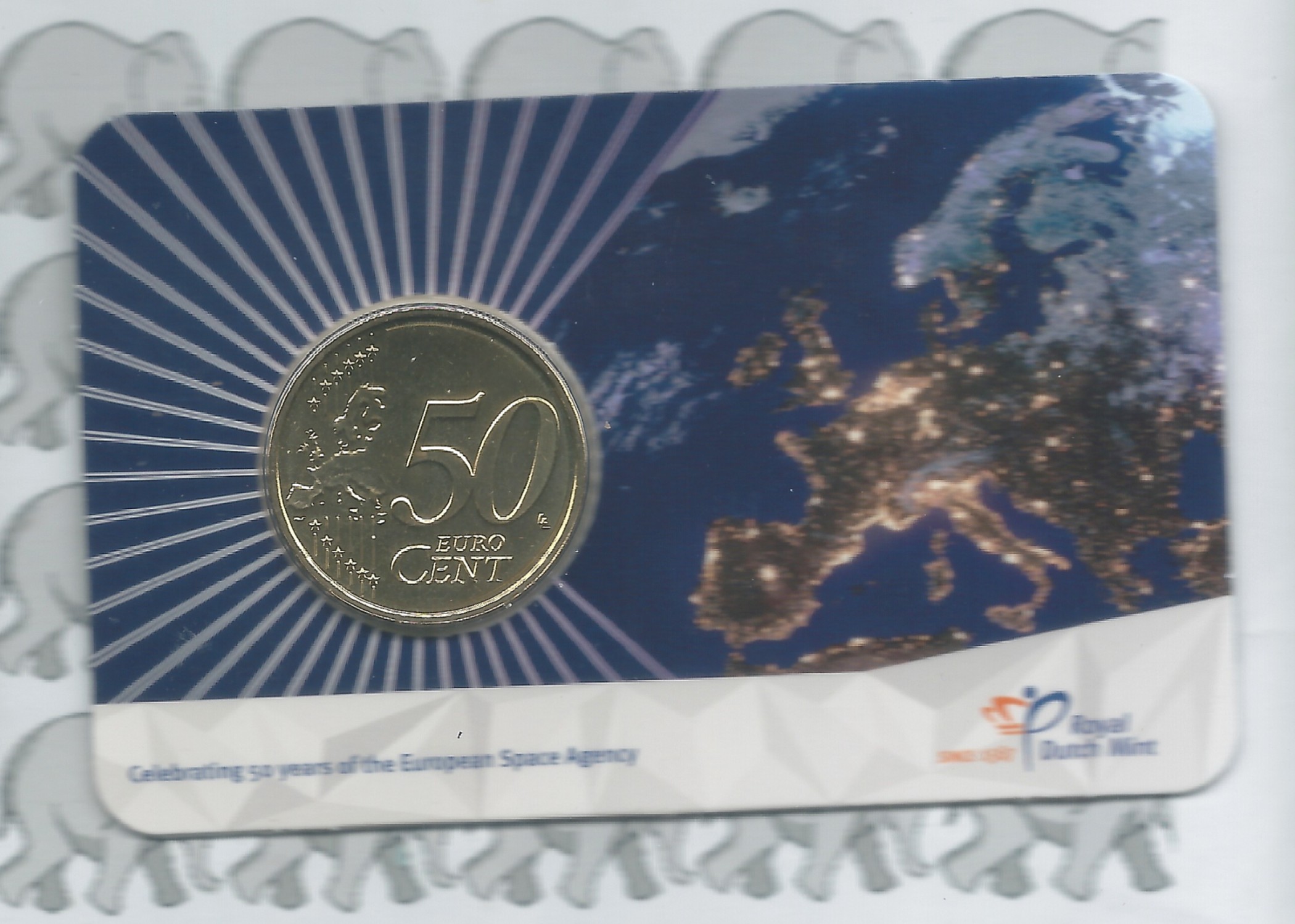 Nederland coincard 2025 "50 jaar ESA" (50 eurocent)