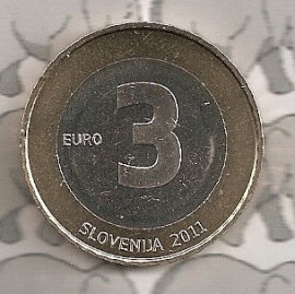 Slovenia 3 eurocoin 2011 "20 jaar Slovenië"