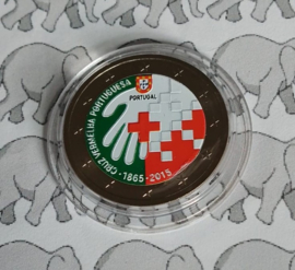 Portugal 2 euromunt CC 2015 (13e) "150 jaar Portugees Rode kruis" (kleur 2)