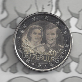 Luxemburg 2 euromunt CC 2021 (30A) "40e huwelijksjaar Groothertog Hendrik en Groothertogin Maria Teresa" in foto variant
