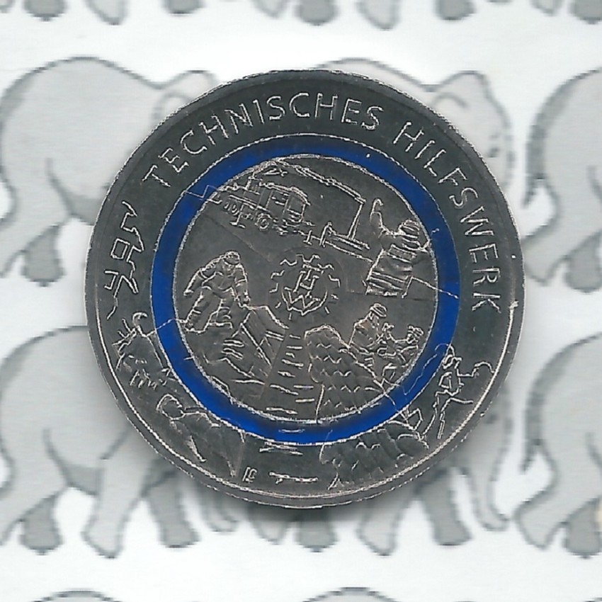 Duitsland 10 euromunt 2025 "Technische hulpdiensten" (blauwe ring) (geen letter keuze)