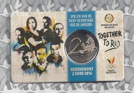 Belgium 2 eurocoin CC 2016 "Olympische Spelen in Rio de Janeiro" in coincard Franse versie