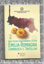 Italië 5 euromunt 2021 "Tortellini en Lambrusco". Coincard in blister