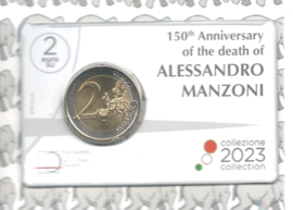 Italië 2 euromunt CC 2023 (34e) "150e Overlijdensjaar van Alessandro Manzoni" in coincard
