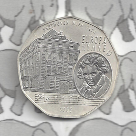 Oostenrijk 5 euromunt 2005 (6e) "Ludwig van Beethoven" (zilver)