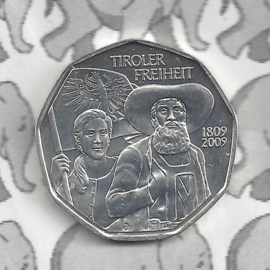 Oostenrijk 5 euromunt 2009 (15e) "Tiroler vrijheid" (zilver)