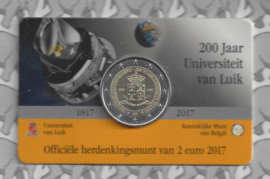 België 2 euromunt CC 2017 "Universiteit van Luik" in coincard Nederlandse versie