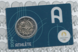 Frankrijk 2 euromunt CC 2024 (32e) "Olympische Zomerspelen van 2024", in blauwe coincard
