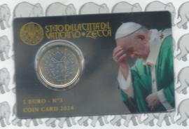 Vaticaan 1 euromunt 2024 in coincard, nummer 3