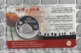 België 5 euromunt 2018 "100 jaar wapenstilstand en herintreding vrede", in coincard