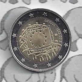 Lithuania 2 eurocoin CC 2015 ''30 jaar Europese Vlag''