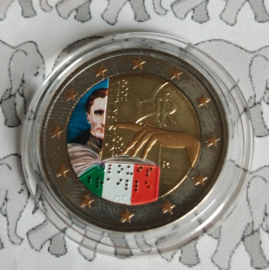 Italië 2 euromunt CC 2009 (6e) "Braille" (kleur 3)