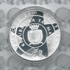 Malta 10 euromunt 2016 "Antonio Sciortino". Proof, zilver in doosje met certificaat X