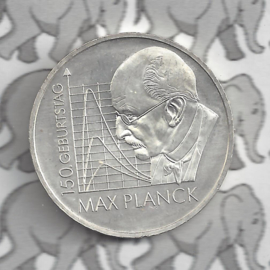 Duitsland 10 euromunt 2008 (35e) "150e Verjaardag Max Planck" (zilver).