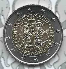 Slowakije 2 euromunt CC 2013 (5e) "St. Cyrillus en Methodius in Groot-Moravië"