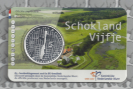 Nederland 5 euromunt 2018 (39e) "Schokland vijfje" (BU, met nummer in coincard)