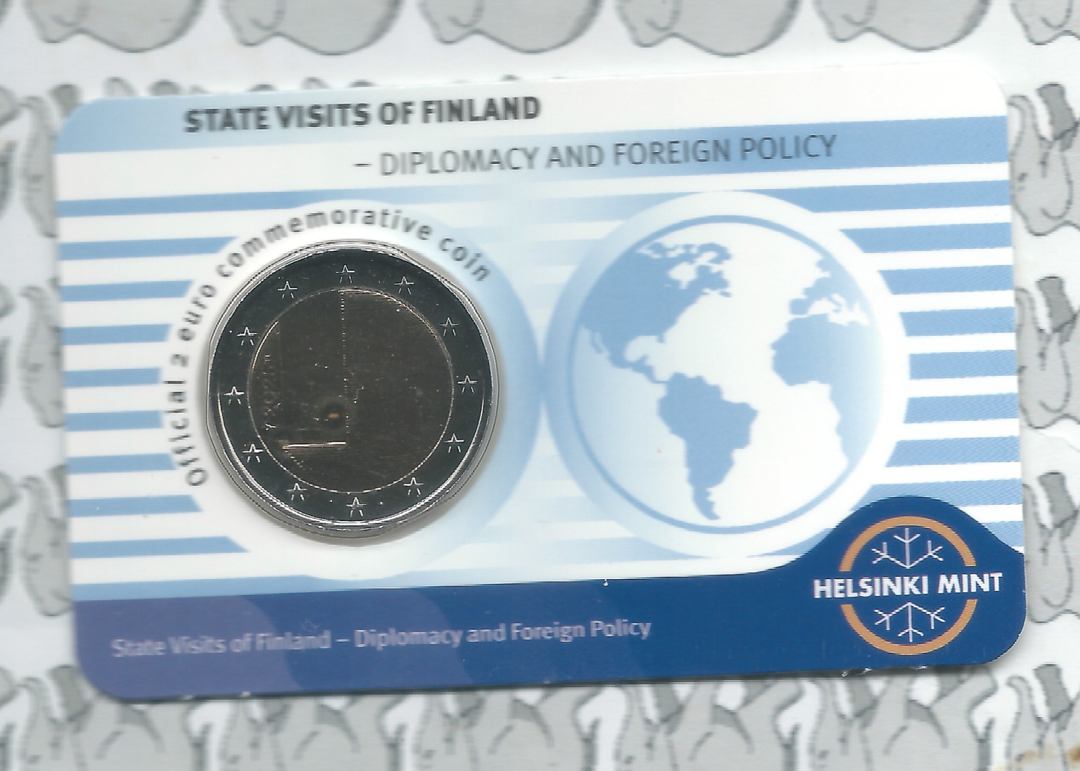 Finland 2 euromunt CC 2025 (38e) "Staatsbezoek" in coincard Engelse versie
