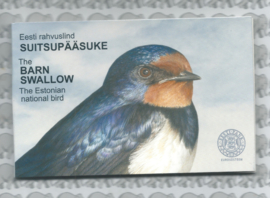 Estland 2 euromunt CC 2023 (16e) "De boerenzwaluw, nationale vogel van Estland" (in coincard)