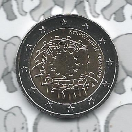 Cyprus 2 eurocoin CC 2015 "30 jaar Europese vlag"