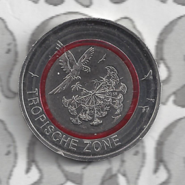 Duitsland 5 euromunt 2017 "Tropische zone", met doorzichtige rode ring (letter G)
