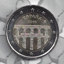 Spain 2 eurocoin CC 2016 "Oude stad Segovia en aquaduct"