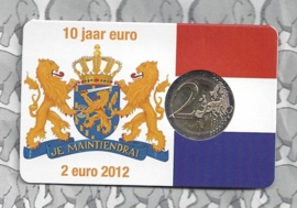 Nederland 2 euromunt CC 2012 "10 jaar euro" (in Coincard, 2e versie)