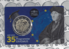 Frankrijk 2 euromunt CC 2022 () "35 jaar Erasmus programma" in coincard