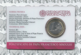 Vaticaan 1 euromunt 2023 in coincard, nummer 2