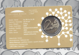 Letland 2 euromunt CC 2022 (14e) "Financiële Geletterdheid" (in coincard)