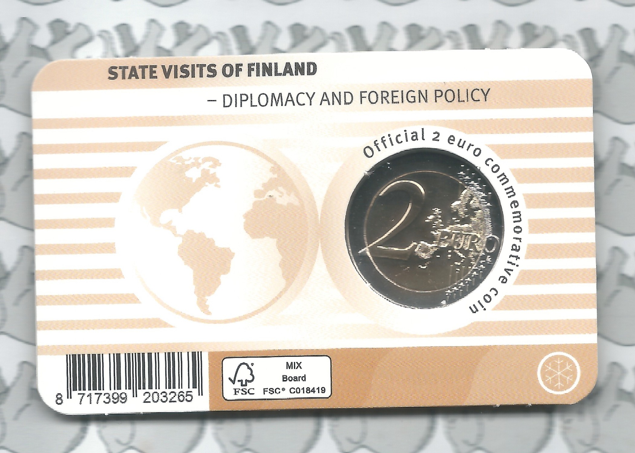 Finland 2 euromunt CC 2025 (38e) "Staatsbezoek" in coincard Finse versie