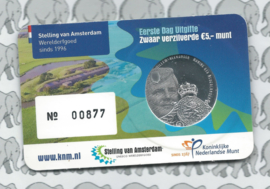 Nederland 5 euromunt 2017 (36e) "Stelling van Amsterdam vijfje" (1e dag van uitgifte coincard in envelopje)