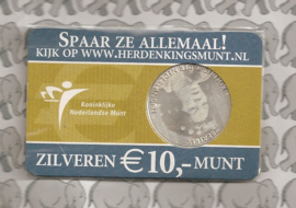 Nederland 10 euromunt CC 2005 (6e) "25 jaar Beatrix" (in Coincard)