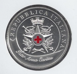 Italië 5 euromunt 2016 "Rode kruis". Zilver in coincard/blister