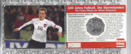 Oostenrijk 5 euromunt 2004 (4e) "100 jaar voetbal, Schwedenschreck" (zilver in blister X)
