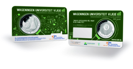 Nederland 5 euromunt 2018 (40e) "Wageningen Universiteit vijfje" (BU, met nummer in coincard)