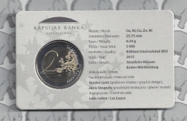 Letland 2 euromunt CC 2015 "Voorzitterschap Europese Unie" in coincard