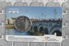 Nederland 2 euromunt 2017 met muntmeesterteken Sint Servaasbrug in coincard