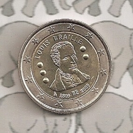 Belgium 2 eurocoin CC  2009 "Braille"